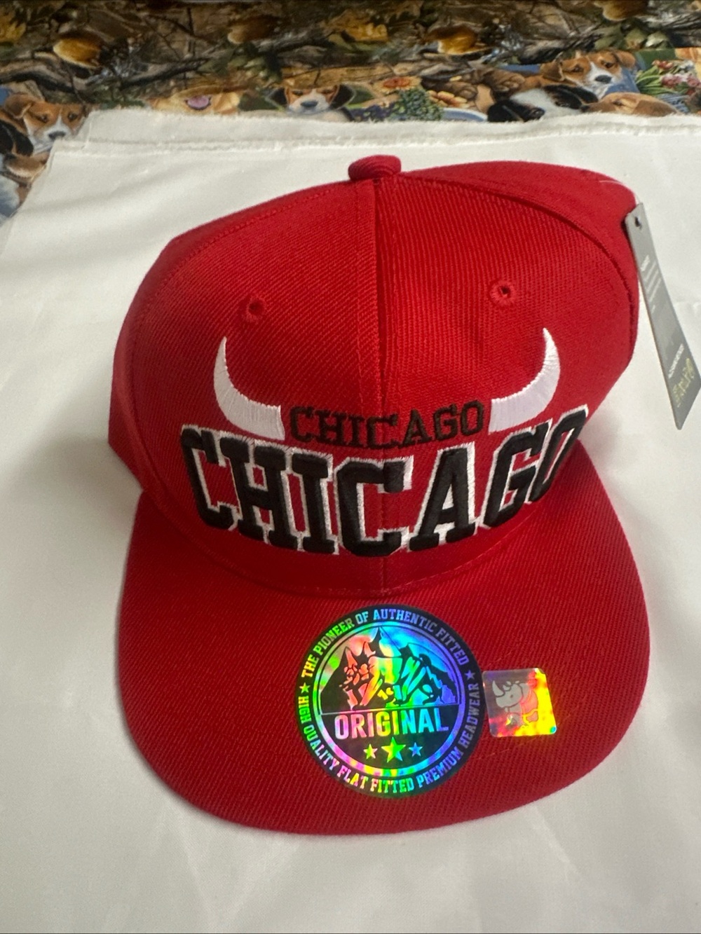 PIONEER Red Snapback Cap with Black and White Embroidered Lettering
